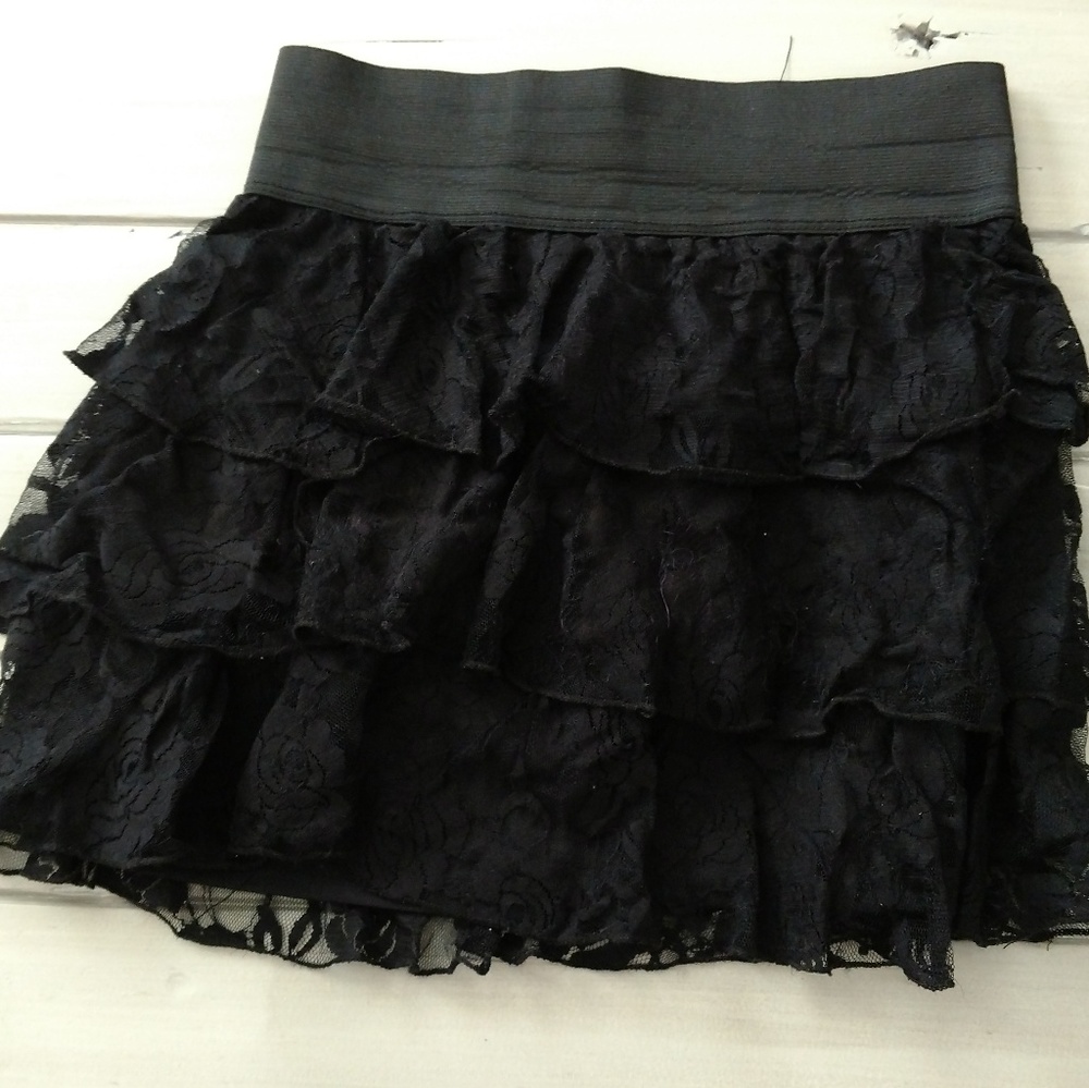 Black lacey mini skirt